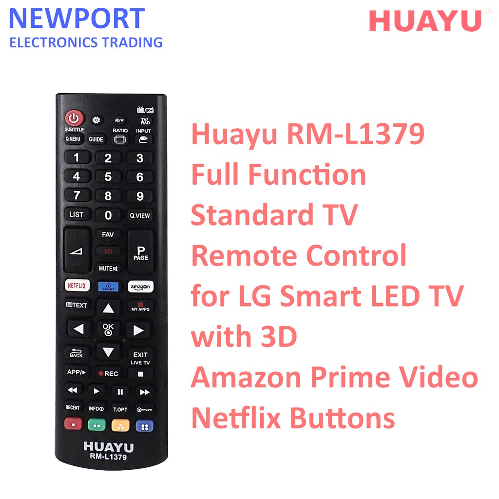 ใช้ Huayu RM-L1379 รีโมทคอนโทรลทีวีมาตรฐานฟังก์ชั่นเต็มรูปแบบใช้สําหรับ LG สมาร์ท LED TV พร้อม Netfi