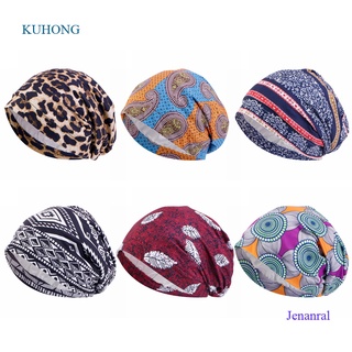 Kuhong หมวกผ้าฝ้าย พิมพ์ลายตัวอักษร Skullies Beanies สไตล์ฮิปฮอป แฟชั่นฤดูใบไม้ร่วง ฤดูหนาว สําหรับผู้ชาย และผู้หญิง