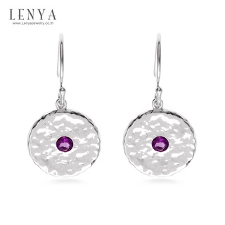 Lenya Jewelry ต่างหูเงินแท้ 925 ประดับอเมทิสต์ เสริมให้ร่ำรวยอย่างมีสติ อัญมณีสำหรับผู้ที่เกิดเดือนกุมภาพันธ์