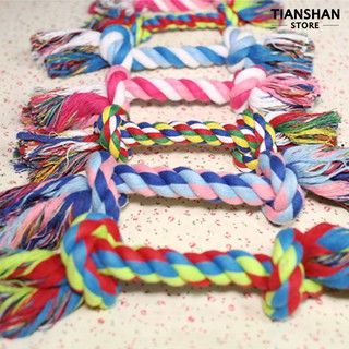 สัตว์เลี้ยงเครื่องประดับ Dog Puppy Cotton Braided Double Knot Rope Bite Funny Toy Pet Supplies