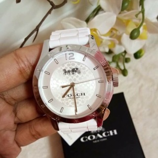 พร้อมส่ง Coach watch สายซิลิโคลน สีขาว มาพร้อมกล่องแบรนด์