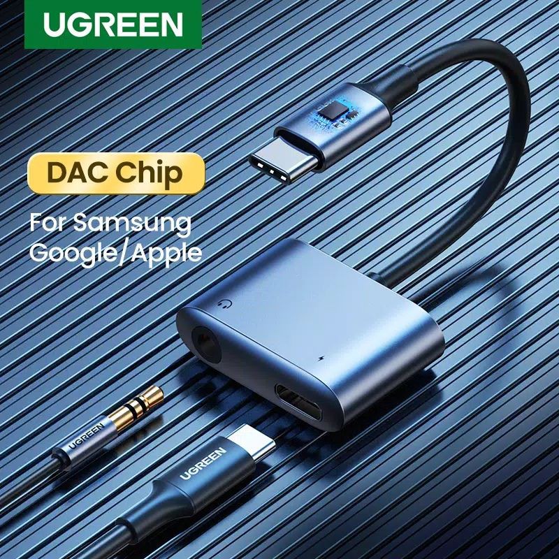 UGREEN Type C 2in1 คลิปหนีบเสียงและชาร์จ DAC สําหรับ Samsung, Ipad Pro 60164