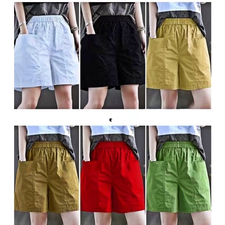 กางเกงขาสั้น/Girls Shorts กางเกงขาสั้นลำลอง ขากว้าง เอวสูง ทรงหลวม เข้าได้กับทุกชุด แฟชั่นฤดูร้อนของผู้หญิงพลัสไซส์