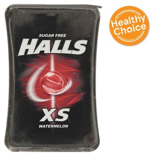 🔥แนะนำ!! ฮอลล์ เอ็กซ์เอส ไลม์ ลูกอมชูการ์ฟรี กลิ่นแตงโม 15กรัม Halls XS Sugar Free Watermelon Flavoured Candy 15g