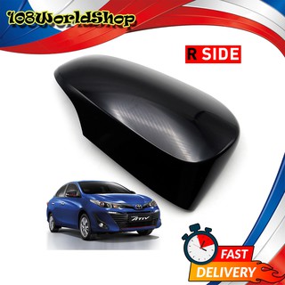 ฝาครอบกระจก งานไต้หวัน ข้างขวา Rh สีดำ งานดิบ เว้าไฟเลี้ยว Toyota  Corolla Altis Yaris Vios Camry ปี2014 - 2019