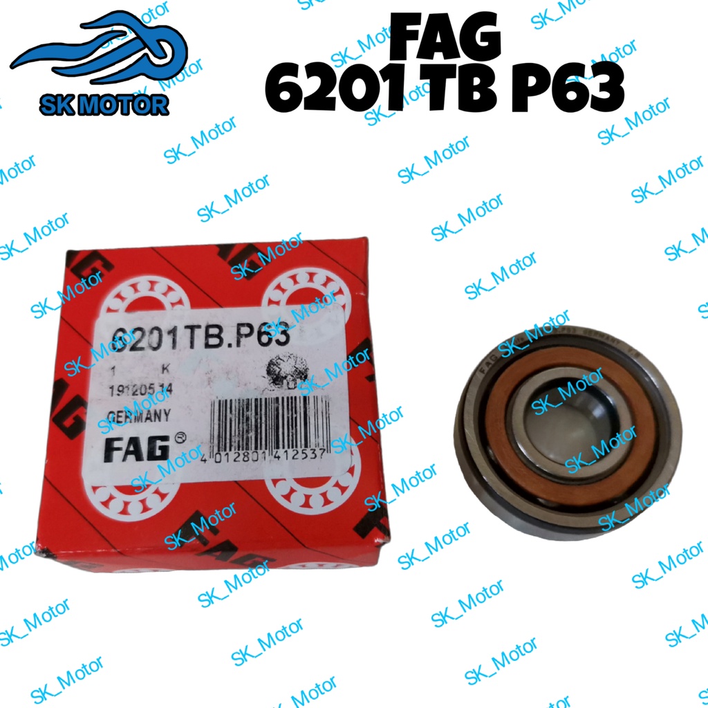 FAG 6201 TB P63 (ผลิตในเยอรมนี) แบริ่งไฟเบอร์ความเร็วสูง TB P6 C3