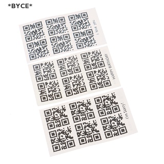 Byce&gt; สติกเกอร์รอยสักชั่วคราว กันน้ํา ลาย Love QR Code แบบสร้างสรรค์ สําหรับติดตกแต่งร่างกาย