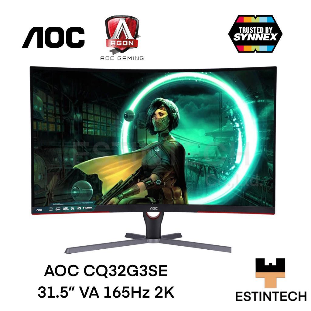 MONITOR (จอมอนิเตอร์) AOC CQ32G3SE 31.5" VA 165Hz 2K ของใหม่ประกัน 3ปี