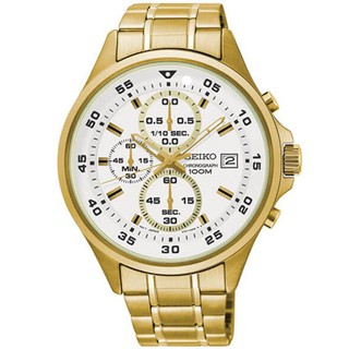 SEIKO Neo Sport นาฬิกาข้อมือผู้ชาย Chronograph สายสแตนเลส สีทอง รุ่น SKS632P1,SKS632P