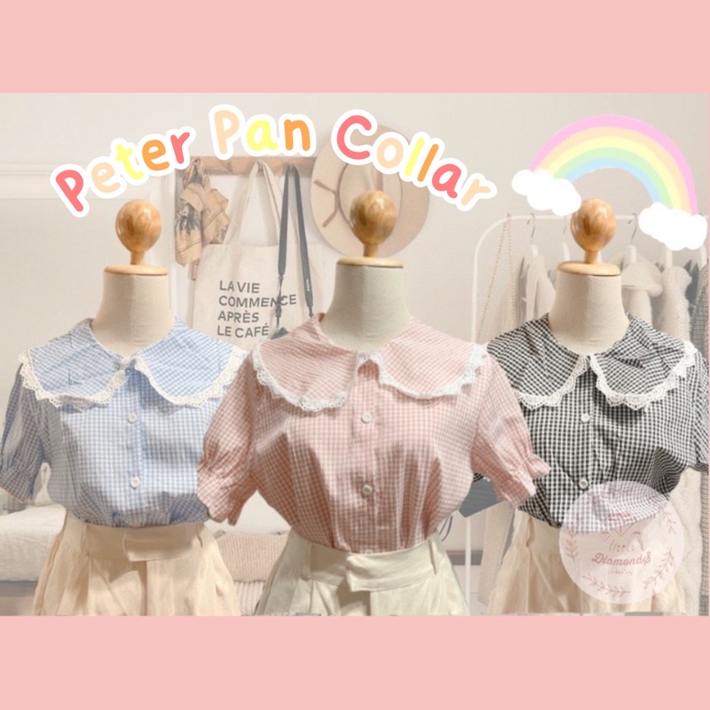 💎LDshop. เสื้อคอบัว ลูกไม้ แขนตุ๊กตา