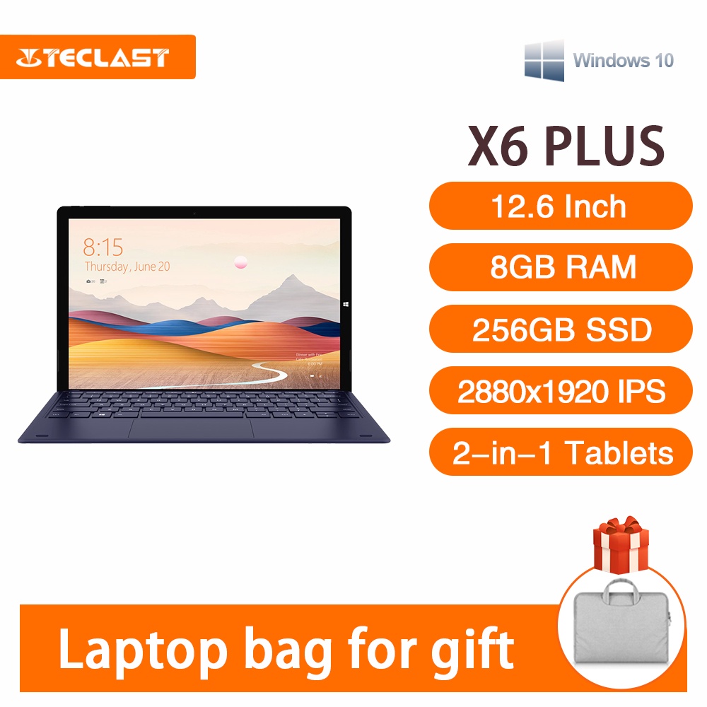 ☃☎♗Teclast X6 Plus Tablet Notbook 2 in 1 Windows 10 Touch Screen Intel  Gemini 8GB RAM 256GB SSD 12.6 Inch 2880*1920 FHD | Shopee Thailand