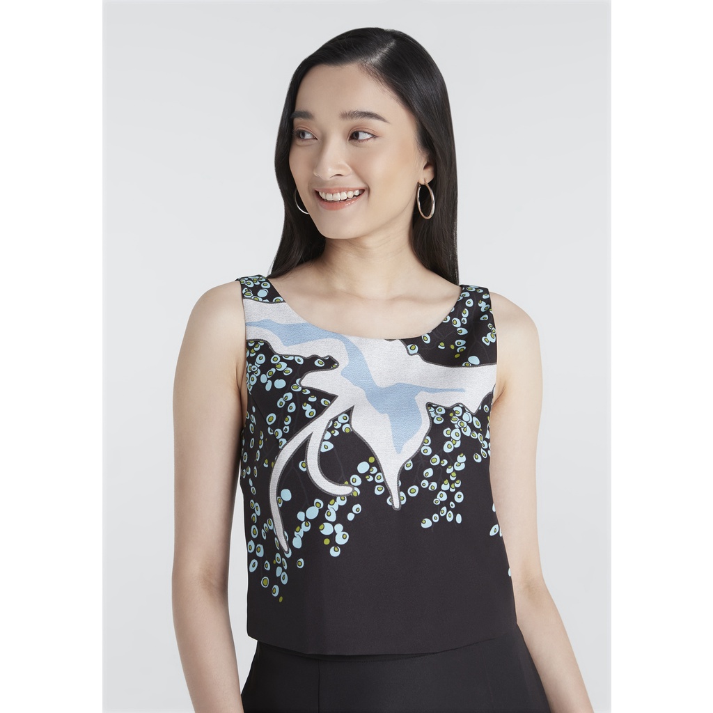 Jousse เสื้อแขนกุด FASHION BLOUSE เสื้อจูีสส์ ลายกราฟิก สวยหวานแบบสาวทำงาน (JS2OBL)