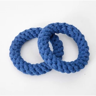 PP-174 เชือกกัดเล่นสุนัข ทรงวงกลม – ของเล่นถักมือ สีสันสดใส เคี้ยวเพลิน