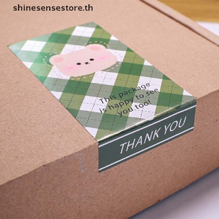 Shine สติกเกอร์ฉลาก ทรงสี่เหลี่ยมผืนผ้า ลายหมี Thank You ขนาดเล็ก 10 ซม.*5 ซม. สําหรับตกแต่งบรรจุภัณฑ์ 50 ชิ้น