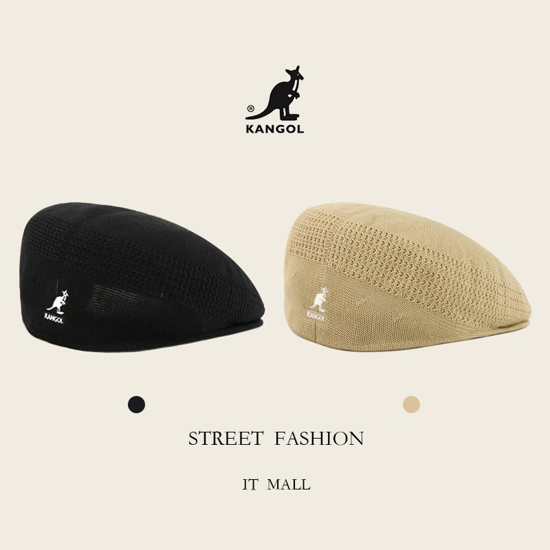 ♚ ✗❀◑[ของแท้อย่างเป็นทางการ] KANGOL kangaroo beret Tropic 504 หมวกตาข่ายขนสัตว์สำหรับผู้ชายและผู้หญิ