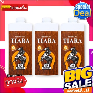 เทียร่า ป็อป คันทรี่ แป้งหอม ขนาด 90 กรัม แพ็ค 3 กระป๋องTiara Perfumed Talc Pop Country 90 g x 3