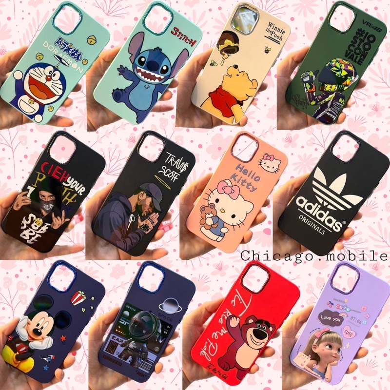 🌳🌿 Case Samsung A53 A23(4g) A52(4g) A52(5G) New เคสกำมะหยี่ด้านใน ขอบโครเมี่ยม ลายการ์ตูนน่ารัก พร้อ