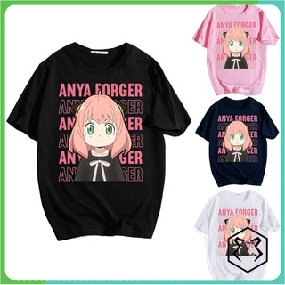 คอตต้อนคอกลมเสื้อยืดลําลอง แขนสั้น พิมพ์ลายกราฟฟิคอนิเมะ Spy X Family Anya Forger สไตล์ญี่ปุ่น ฮาราจูกุ สตรีท ฤดูร้อน โอ