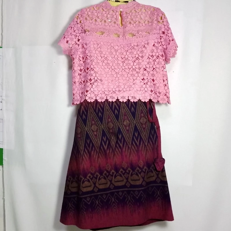 กระโปรงผ้าพิมพ์ลาย ผ้าพันรอบตัวผูกเอว thumbnail 6