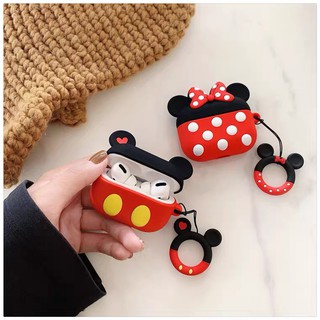 Cute Mickey Minnie airpods 1/2 generation protective cover pro3 suitable for Apple wireless Bluetooth headset shell sili