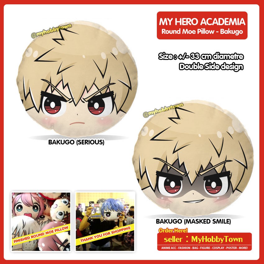 อะนิเมะ My Hero Academia Boku No Hero Academia รอบหมอน: Bakugou Katsuki ตุ๊กตาตุ๊กตารอบ Plushie