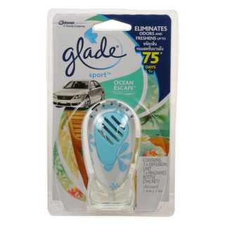 น้ำหอมปรับอากาศในรถยนต์ GLADE สปอร์ต โอเชี่ยนเอสเคป 7 มล. ให้ความหอมสดชื่นยาวนาน และกลบกลิ่นอันไม่พึงประสงค์