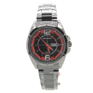 Army Tech นาฬิกาข้อมือ สายเหล็ก Black Steel หน้าปัดดำ-ส้ม (day-date) - ADD0010