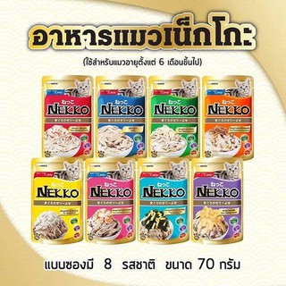 อาหารแมวเน็กโกะ Nekko สูตรเจลลี่ ขนาด 70 กรัม 48 ซอง คละรส