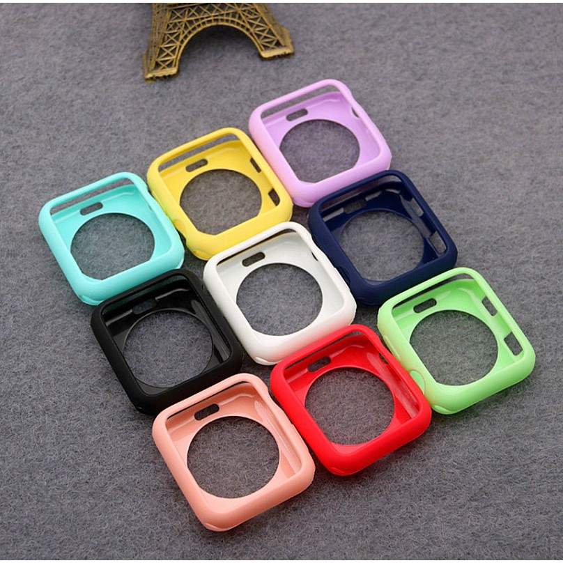 เคส applewatch Series 7 6 se 4 3 2 1 Silicone Protection Soft Case iWatch Frame Cover 41mm 45mm 40mm 44mm เคส applewatch series 7