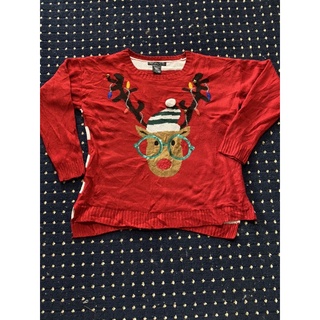 เสื้อสเวตเตอร์ไหมพรม น้องกวางเเรนเดียร์ ตีมคริสมาส อกได้ถึง 44” ML