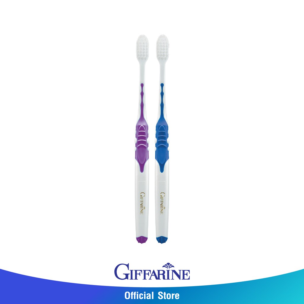 กิฟฟารีน แปรงสีฟัน ดับเบิล แอคทีฟ หัวแปรงเรียวเล็ก – สีน้ำเงินเข้ม+ม่วงเข้ม