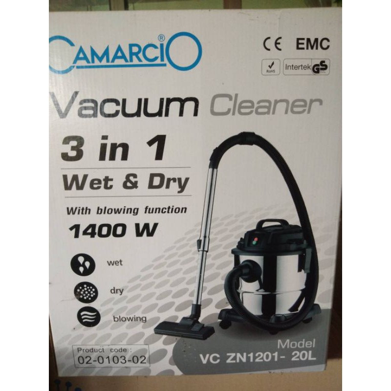 ส่งต่อเครื่อง​ เครื่องดูดฝุ่น CAMARCIO รุ่น VC ZN1201-20L กำลัง 1400 วัตต์ ขนาด 20 ลิตร สีดำ