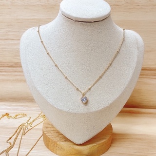 seadada สร้อยคอเกาหลี 14k รูปหัวใจ จี้เพชร  Zircon love pendant necklace