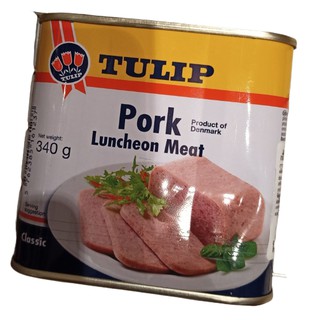 Tulip pork luncheon meat 340g.Imported from Denmark เนื้อหมูบด ขนาด 340กรัม วัตถุดิบปรุงอาหาร นำเข้าจากเดนมาร์ก