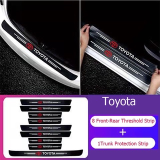 9ชิ้น TOYOTA สติกเกอร์​ กันรอยชายบันได​ เคฟล่า​ โตโยต้า กันรอยชายบันไดรถ กันรอยประตูรถ กันรอย​บันได​รถยนต์​