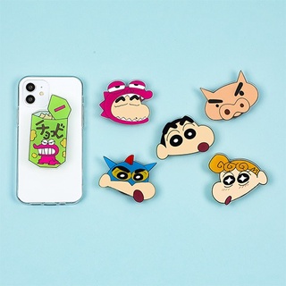 🇰🇷[Crayon Shinchan Big Griptok] 6 Designs Acrylic Cute Hand Holder Stand Phone Grips Easygrip Antifall Made of Korea