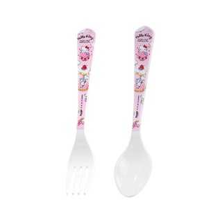 ชุดช้อนส้อมเมลามีน SUPERWARE KITTY MY DAY 2ชิ้น/ชุดMELAMINE CUTLERY SET SUPERWARE KITTY MY DAY 2PCS/SET