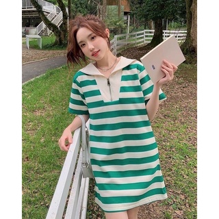 🌈🌿🌺🌸🌼💚🤎🇰🇷 Strips Polo dress 💚🤎