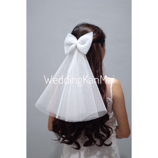 เวลเจ้าสาวสีขาว สไตล์มินิมอล ความยาว 40cm [V22] - รูปที่ 6