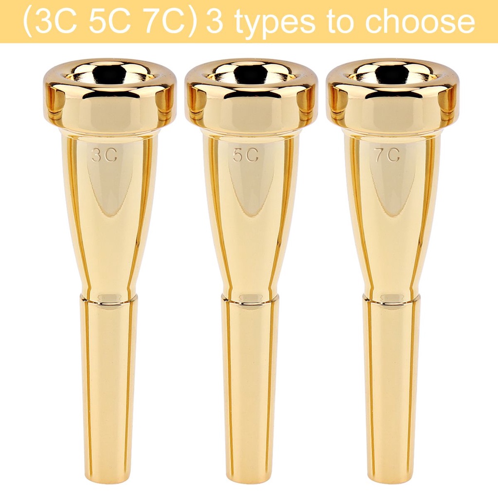 3C 5C 7C โลหะชุบทองทรัมเป็ต Mouthpiece Fit สําหรับ Yamaha Bach Conn และ King ทรัมเป็ต