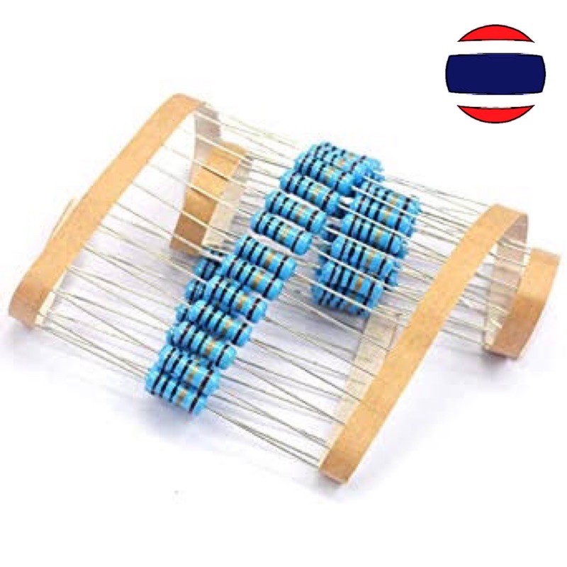 10pcs ตัวต้านทาน 1/4W 0.25 w 1% Metal film resistor 0.25w 1K 1.5K 2.2K 22K 47K 91K ohm