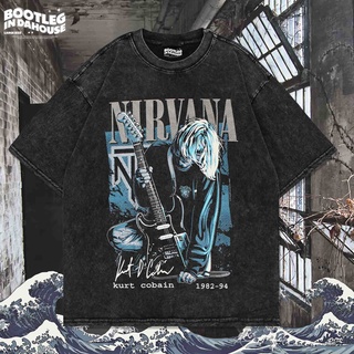 เสื้อยืดผ้าฝ้าย เสื้อยืด พิมพ์ลาย Nirvana KURT COBAIN BAND OVERSIZE สําหรับผู้ชาย | เสื้อยืด โอเวอร์ไซส์