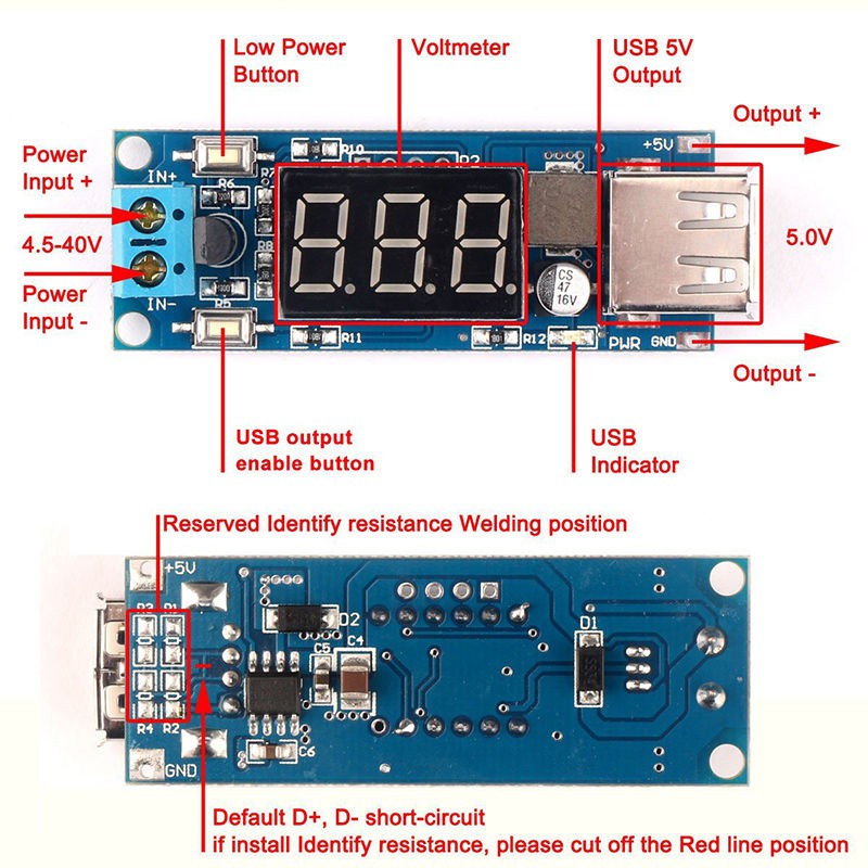 DC-DC 4.5-40V To 5V 2A USB Charger Step down Converter Voltmeter Module | Shopee Thailand DC-DC 4.5-40V To 5V 2A USB Charger Step down Converter Voltmeter Module | Shopee Thailand