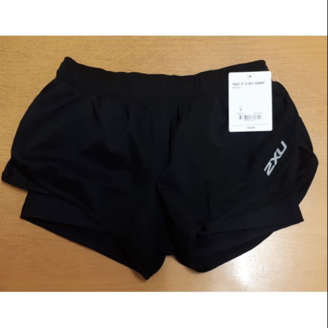 กางเกงวิ่ง2ชั้น 2XU ผู้หญิง สีดำ size S มีซับในขาสั้น