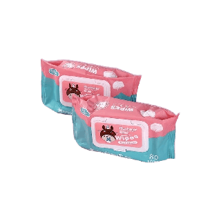 ทิชชู่เปียก Baby Wipes (80 แผ่น) ทิชชู่เปียกสําหรับเด็ก กระดาษทิชชู่ทำความสะอาดแบบพกพา กระดาษเช็ดเครื่องสำอางค์