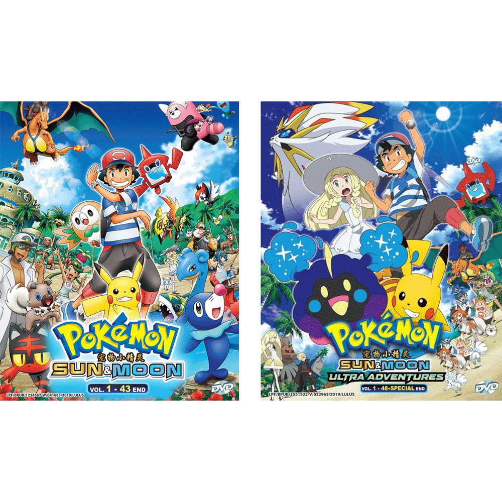 Anime DVD Pokemon Sun & Moon Vol 1-43 End + Ultra Adventures Vol 1-48 End +  Specials 5Sgr | Shopee Thailand