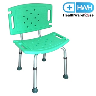 เก้าอี้นั่งอาบน้ำ มีพนักพิง สีเขียว เก้าอี้อลูมิเนียม Aluminum Shower Chair With Backrest