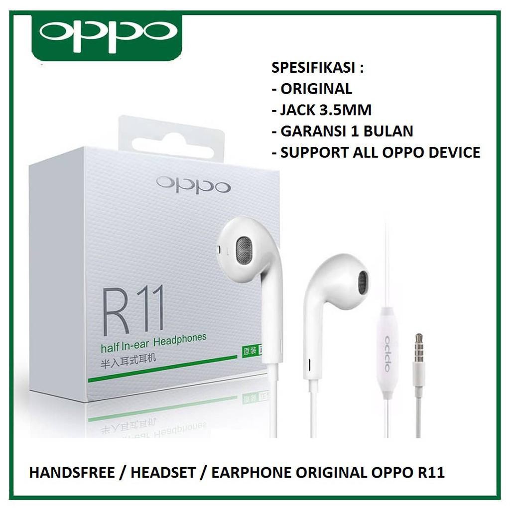 หูฟังรุ่นใหม่ OPPOของแท้ Original Oppo R11 Jack 3.5มม เสียงดีมากกก ใช้ได้หลายรุ่น เช่น A12 R9S F9 A3S A5S R15 R17 A72 A7