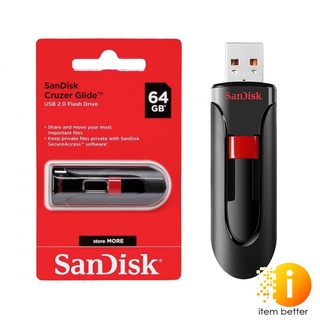 Flash drive Sandisk 64gb อุปกรณ์เก็บข้อมูลแฟลชไดรฟ์