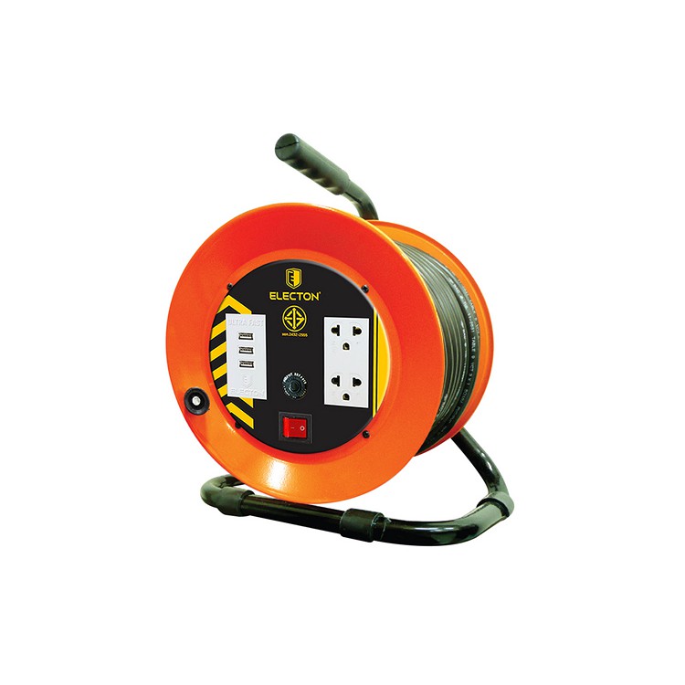 ล้อเก็บสายไฟ 2 ช่อง 10M 3 USB EN1-UM31010 | ELECTON | EN1-UM31010 สายไฟต่อพ่วงและหัวแปลง งานไฟฟ้า วัสดุก่อสร้าง ล้อเก็บส